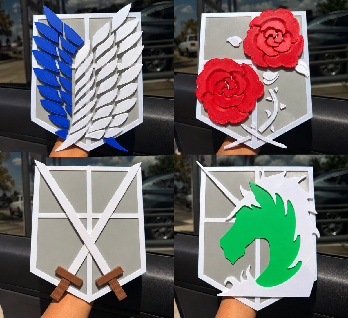 Attack on Titan 3D Printed AOT Regiment Emblems — Wall Decor & Fan Collectibles