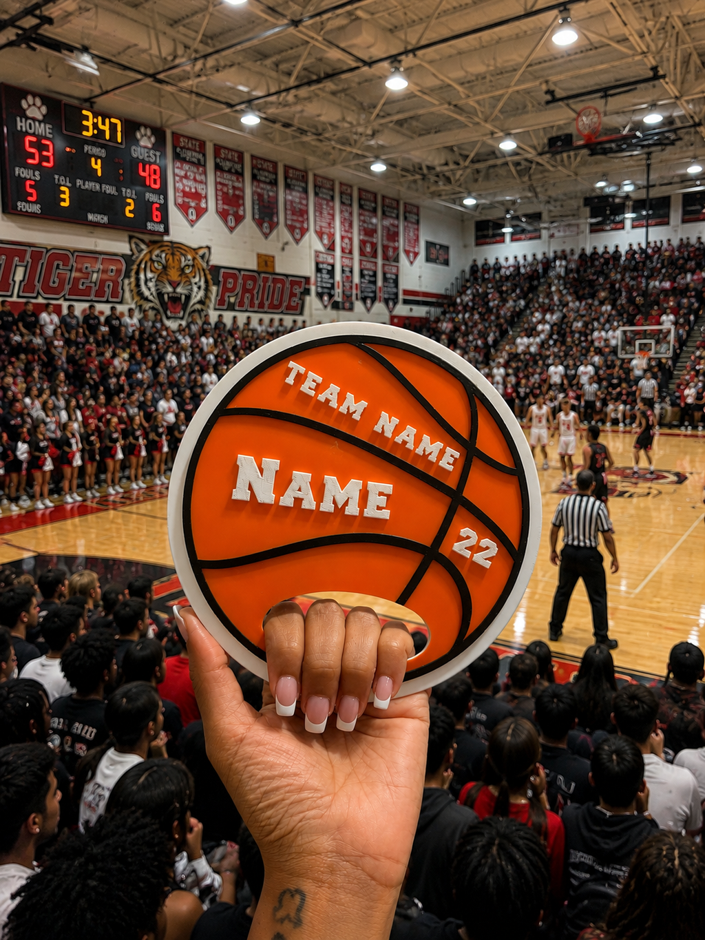 Personalized Basketball Fan Sign, Custom Game Day Decor, Custom High School Basketball Game Day Decor, Basketball Mom Gift, Team Number & Name
